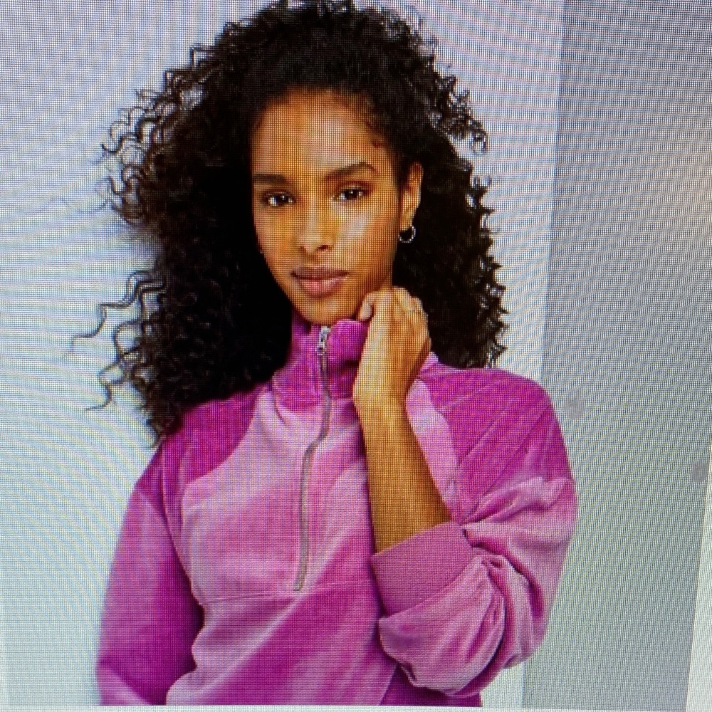 Wild Fable | Women's Quarter Zip Velour Tunic Sweatshirt Magenta